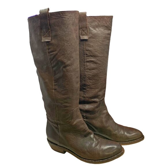 Fatte A Mano per King Brown Leather‎ Tall Riding Boots - Picture 7 of 13